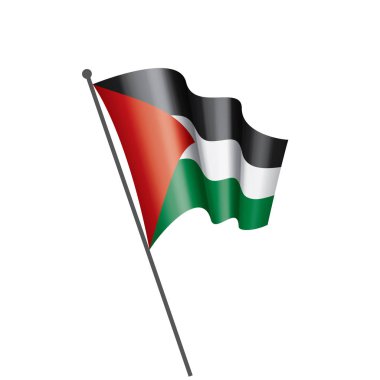 Beyaz arka planda Filistin bayrağı, vektör illüstrasyonu