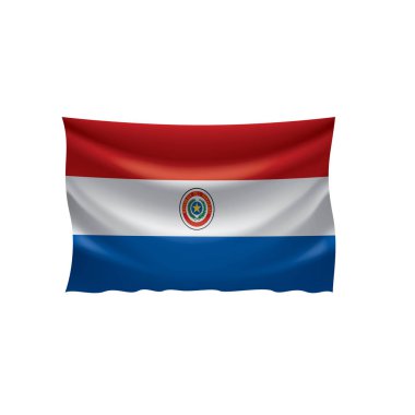 Paraguay bayrak, beyaz bir arka plan üzerinde vektör çizim