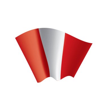 Peru bayrağı, beyaz bir arka plan üzerinde vektör çizim