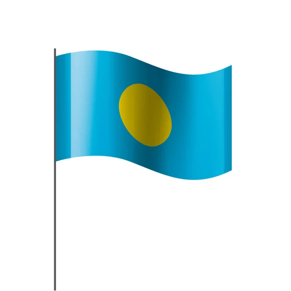 Bandeira de Palau, ilustração vetorial sobre um fundo branco — Vetor de Stock