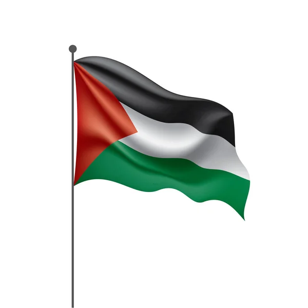 Bendera Palestina, ilustrasi vektor pada latar belakang putih - Stok Vektor