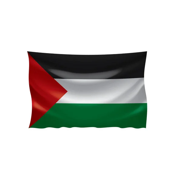 Bendera Palestina, ilustrasi vektor pada latar belakang putih - Stok Vektor