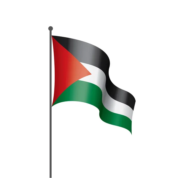 Bendera Palestina, ilustrasi vektor pada latar belakang putih - Stok Vektor