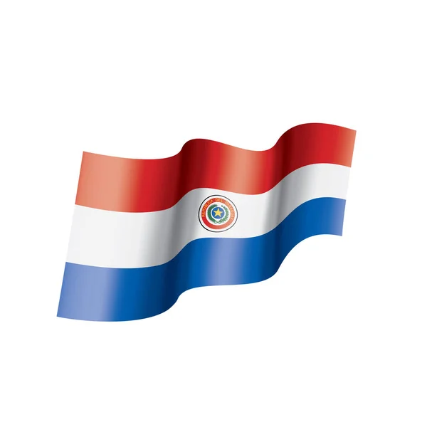 Vlag van Paraguay, vectorillustratie op een witte achtergrond — Stockvector