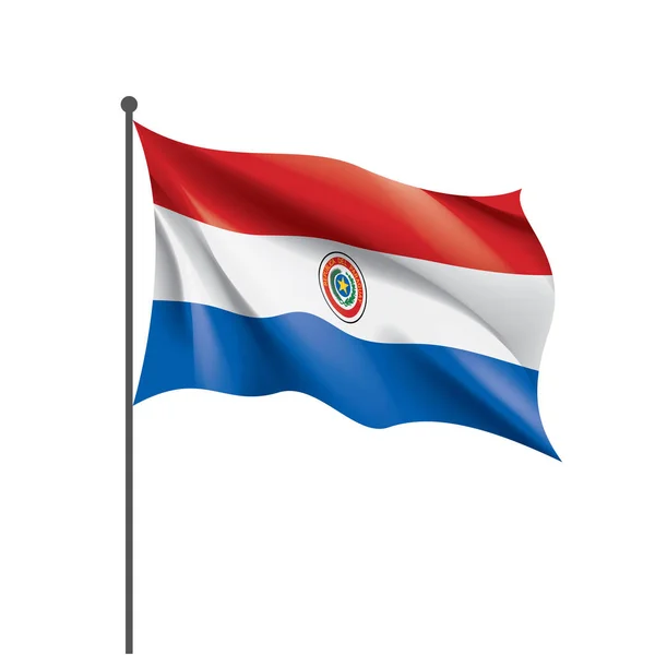 Vlag van Paraguay, vectorillustratie op een witte achtergrond — Stockvector