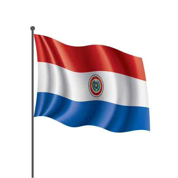 Flagge Paraguays, Vektorabbildung auf weißem Hintergrund — Stockvektor