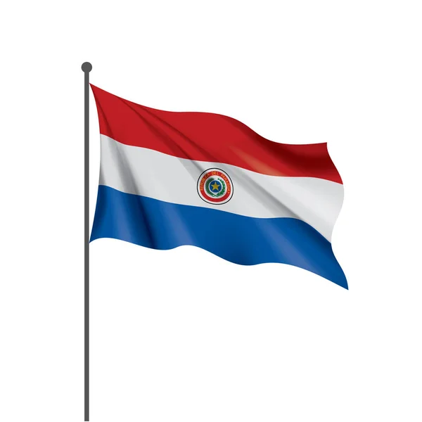 Bandera de Paraguay, ilustración vectorial sobre fondo blanco — Archivo Imágenes Vectoriales