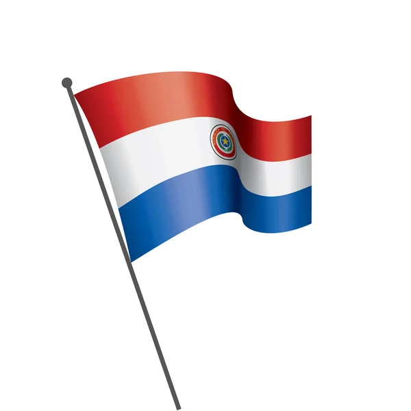 Paraguay flagga, vektorillustration på vit bakgrund — Stock vektor