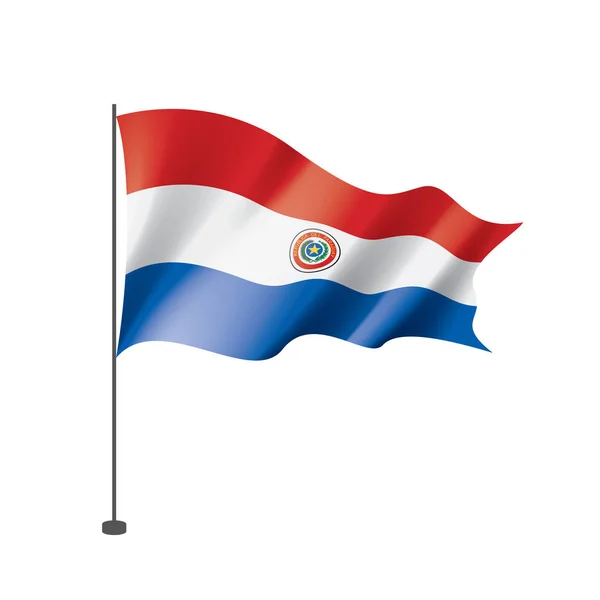 Bandera de Paraguay, ilustración vectorial sobre fondo blanco — Vector de stock