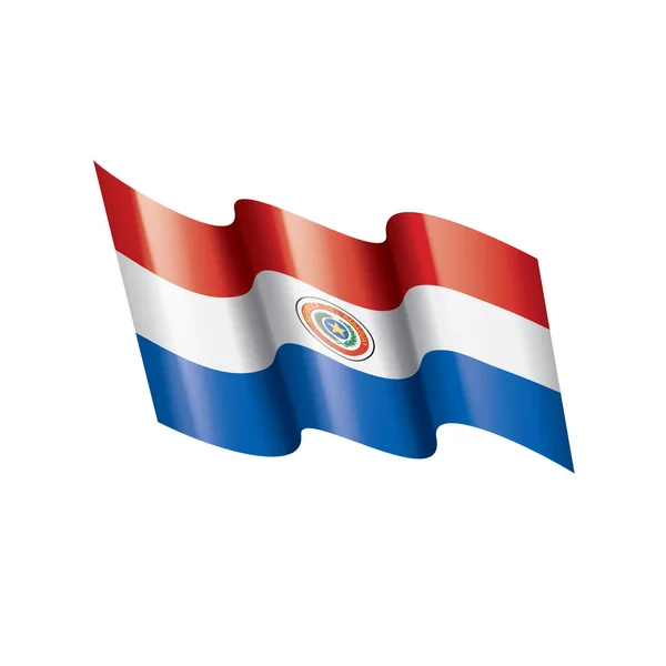 Bandera de Paraguay, ilustración vectorial sobre fondo blanco — Vector de stock