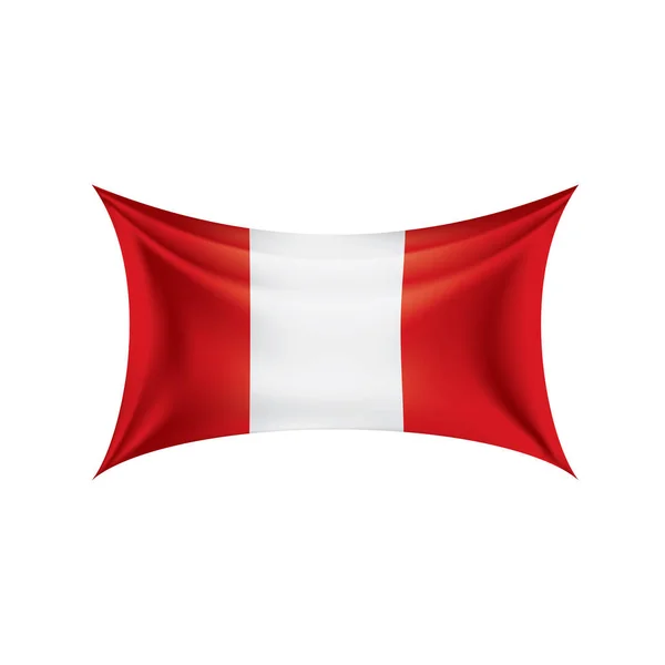 Peru flagga, vektorillustration på vit bakgrund — Stock vektor