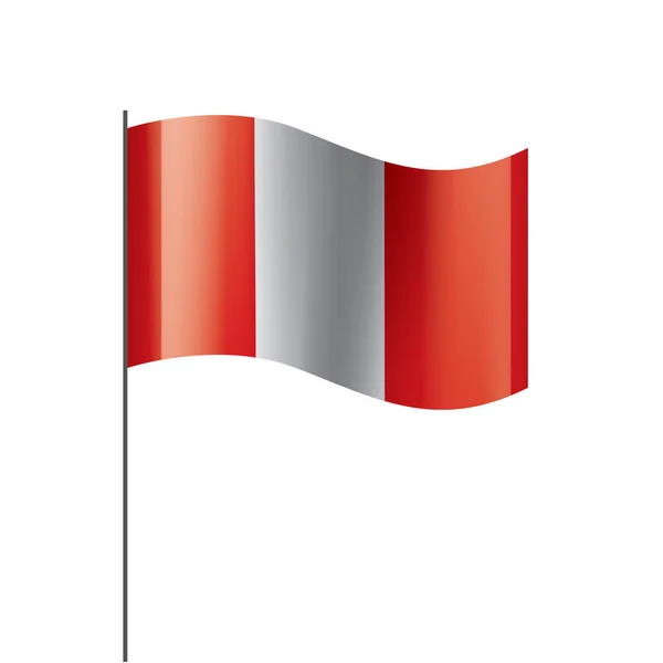 Flaga Peru, wektor ilustracja na białym tle — Wektor stockowy