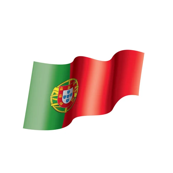 Portugiesische Flagge, Vektordarstellung auf weißem Hintergrund — Stockvektor