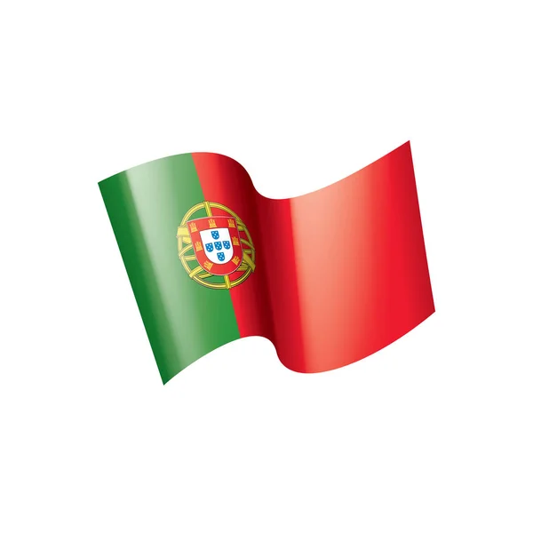 Bandera de Portugal, ilustración vectorial sobre fondo blanco — Vector de stock