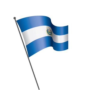 Salvador bayrağı, beyaz arkaplanda vektör çizimi