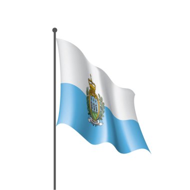 San Marino bayrağı, beyaz bir arka plan üzerinde vektör çizim