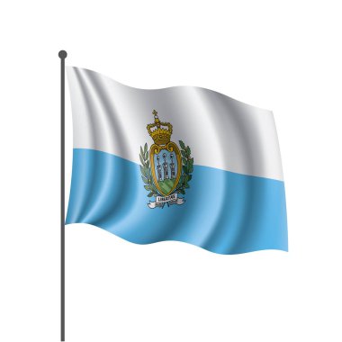 San Marino bayrağı, beyaz bir arka plan üzerinde vektör çizim