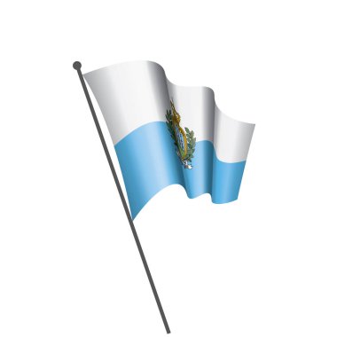San Marino bayrağı, beyaz bir arka plan üzerinde vektör çizim