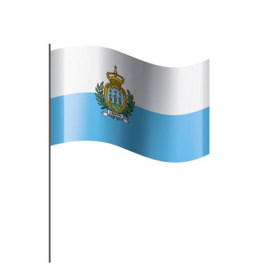 San Marino bayrağı, beyaz bir arka plan üzerinde vektör çizim