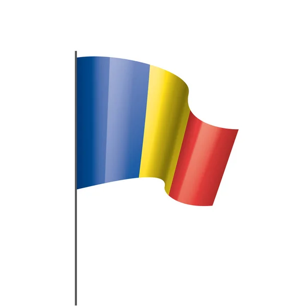 Roménia bandeira, ilustração vetorial sobre um fundo branco — Vetor de Stock