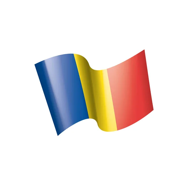 Bandera de Rumanía, ilustración vectorial sobre fondo blanco — Archivo Imágenes Vectoriales