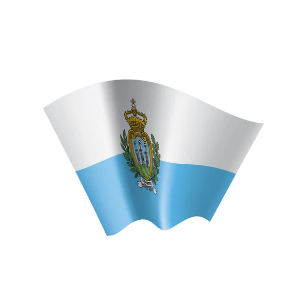 Bandera de San Marino, ilustración vectorial sobre fondo blanco — Vector de stock