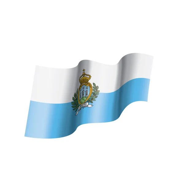 Bandera de San Marino, ilustración vectorial sobre fondo blanco — Vector de stock