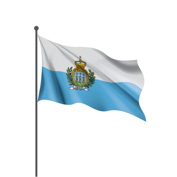 Bandiera San Marino, illustrazione vettoriale su sfondo bianco — Vettoriale Stock