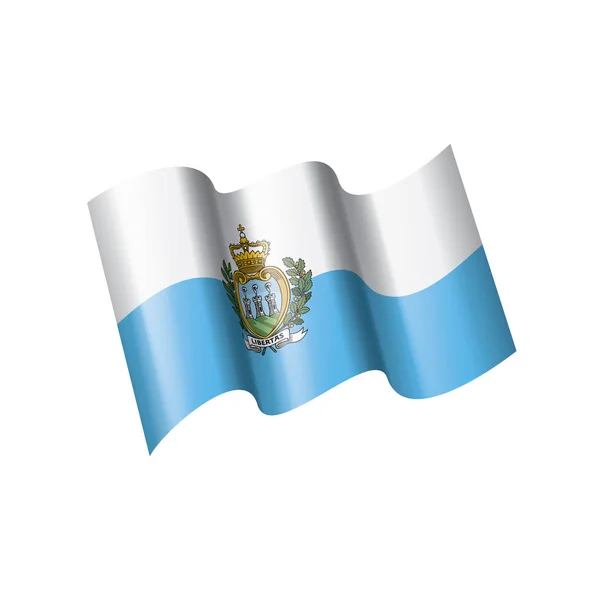 圣马力诺旗子, 矢量例证在白色背景 — 图库矢量图片