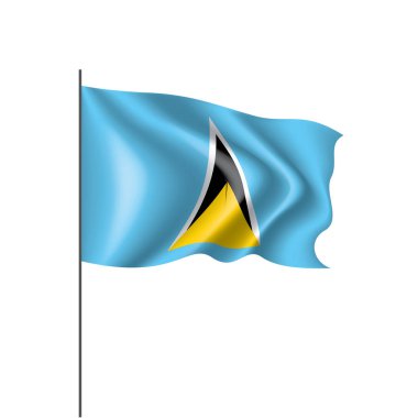 Saint Lucia bayrağı, beyaz arkaplanda vektör çizimi