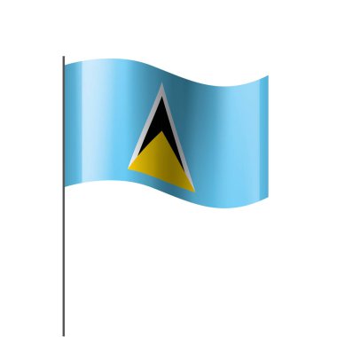 Saint Lucia bayrağı, beyaz arkaplanda vektör çizimi