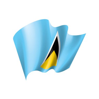 Saint Lucia bayrağı, beyaz arkaplanda vektör çizimi