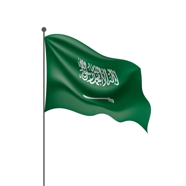 Suudi Arabistan bayrağı, beyaz bir arka plan üzerinde vektör çizim — Stok Vektör