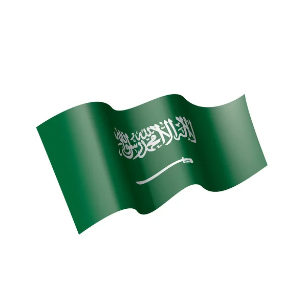 Bandera de Arabia Saudita, ilustración vectorial sobre fondo blanco — Archivo Imágenes Vectoriales