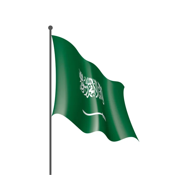 サウジアラビアの国旗は、白の背景にベクトル画像 — ストックベクタ
