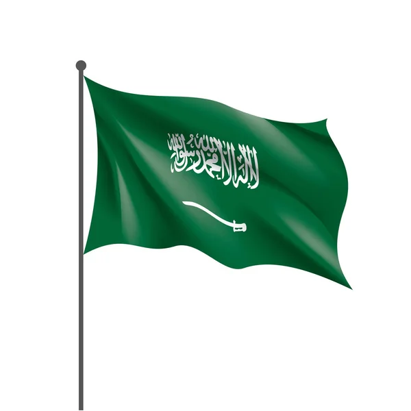 Bendera Arab Saudi, ilustrasi vektor pada latar belakang putih - Stok Vektor