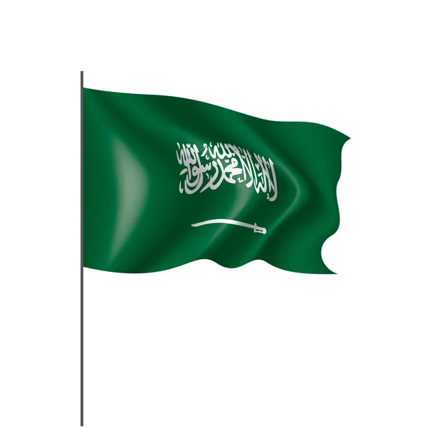 De vlag van Saoedi-Arabië, vectorillustratie op een witte achtergrond — Stockvector