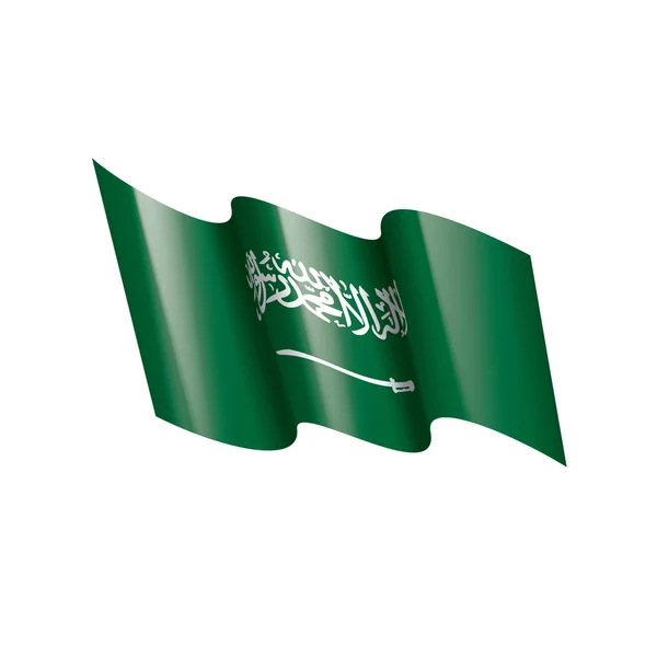 Bendera Arab Saudi, ilustrasi vektor pada latar belakang putih - Stok Vektor
