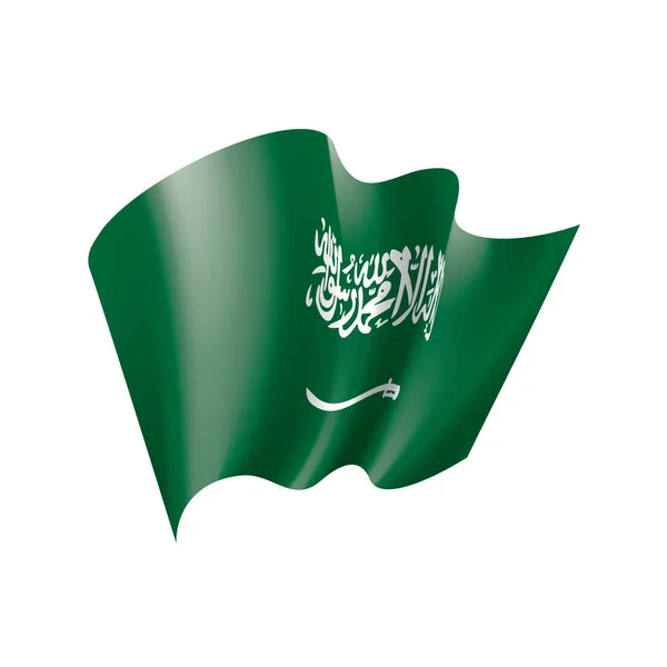 Bandera de Arabia Saudita, ilustración vectorial sobre fondo blanco — Vector de stock