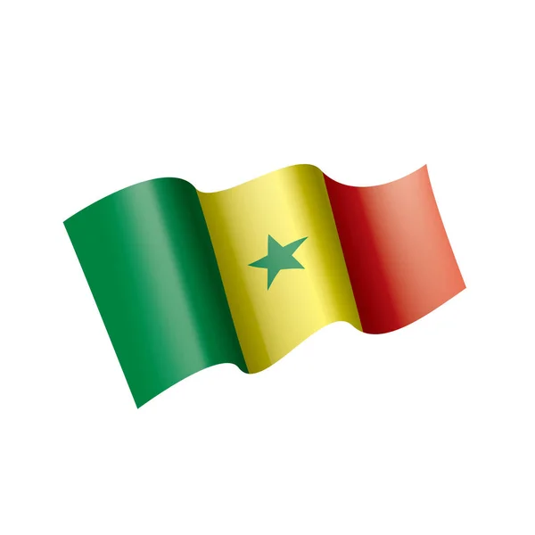 Senegal flagga, vektor illustration på en vit bakgrund — Stock vektor