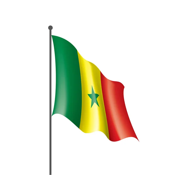 Bandera Nacional Senegal Ilustración Vectorial Sobre Fondo Blanco — Vector de stock