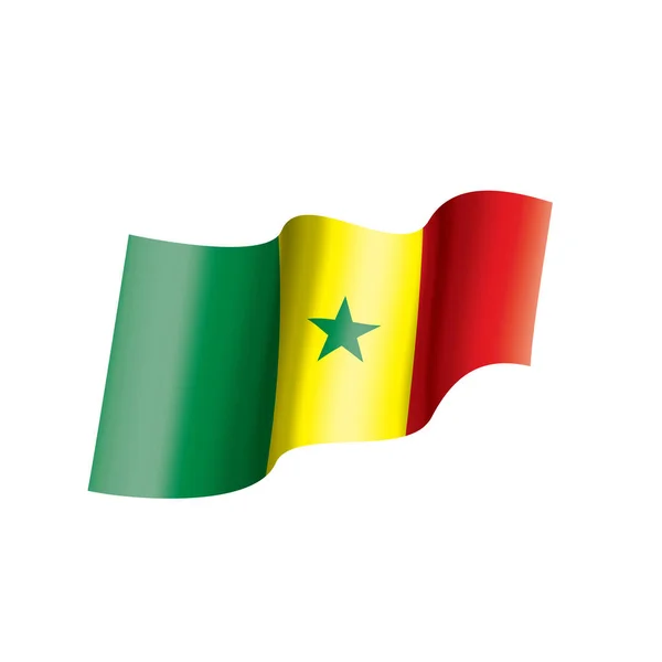 塞内加尔国旗，白色背景上的矢量插图 — 图库矢量图片