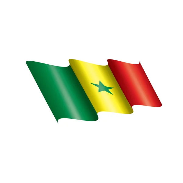 Senegal flagga, vektor illustration på en vit bakgrund — Stock vektor