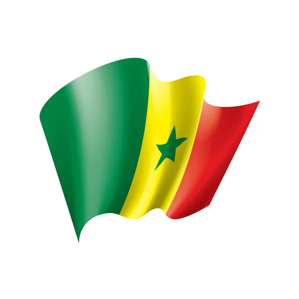 Drapeau Sénégal, illustration vectorielle sur fond blanc — Image vectorielle