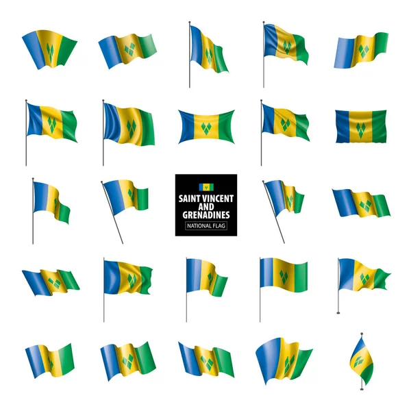 Saint Vincent ja Grenadiinit lippu, vektorikuva valkoisella pohjalla — vektorikuva