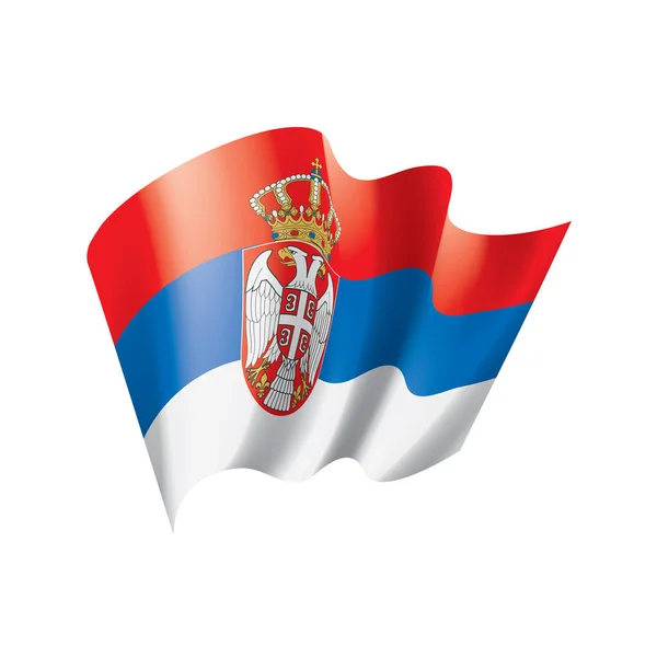 Σημαία Σερβίας, διανυσματική απεικόνιση σε λευκό φόντο — Διανυσματικό Αρχείο