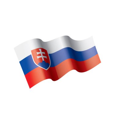 Slovakya bayrağı, beyaz bir arka plan üzerinde vektör çizim