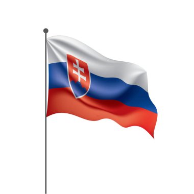 Slovakya bayrağı, beyaz bir arka plan üzerinde vektör çizim