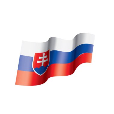Slovakya bayrağı, beyaz bir arka plan üzerinde vektör çizim