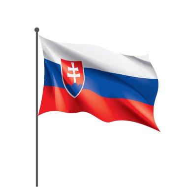 Slovakya bayrağı, beyaz bir arka plan üzerinde vektör çizim